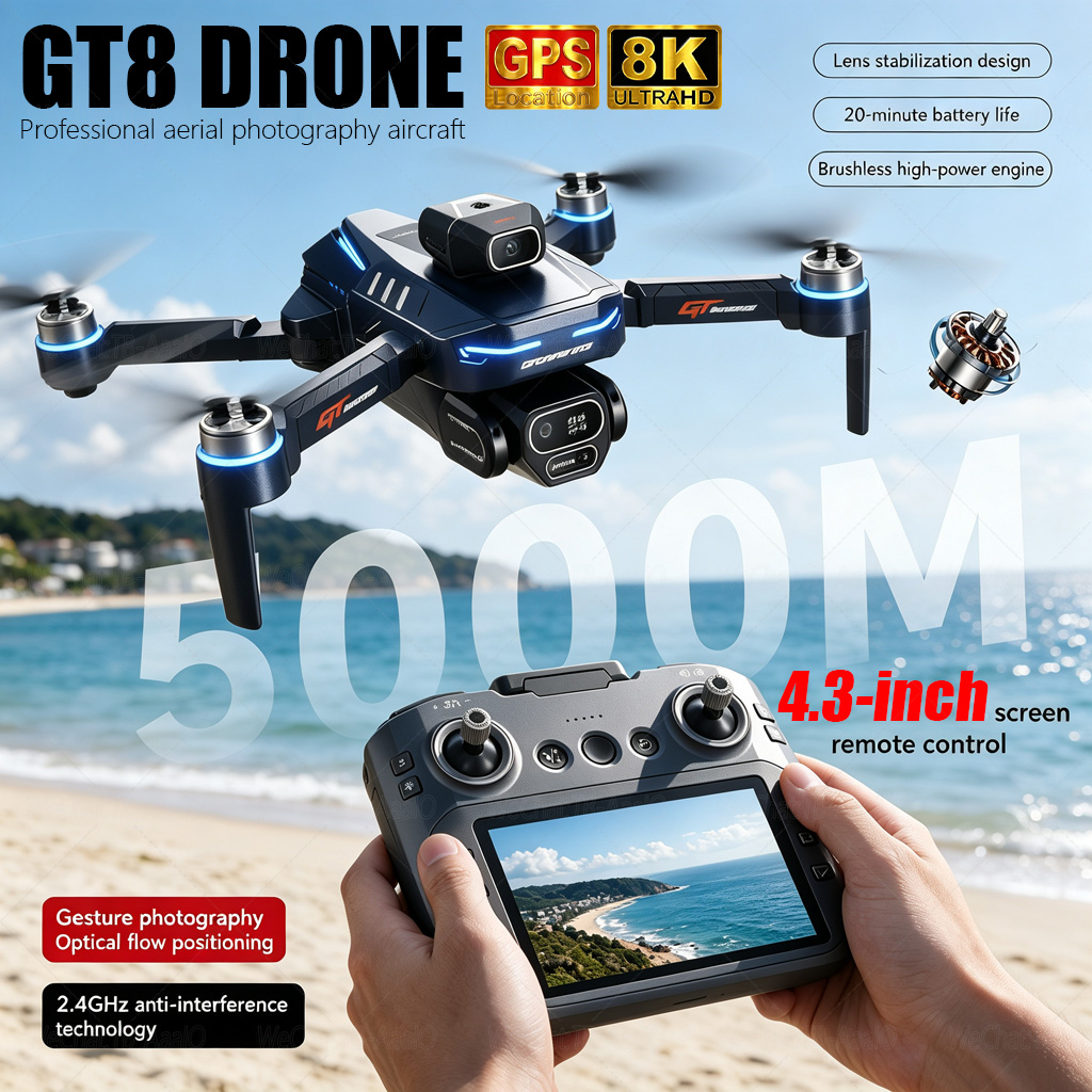 طائرة بدون طيار GT8 HD الجديدة - مراجعة Drone Multispectral وسعره