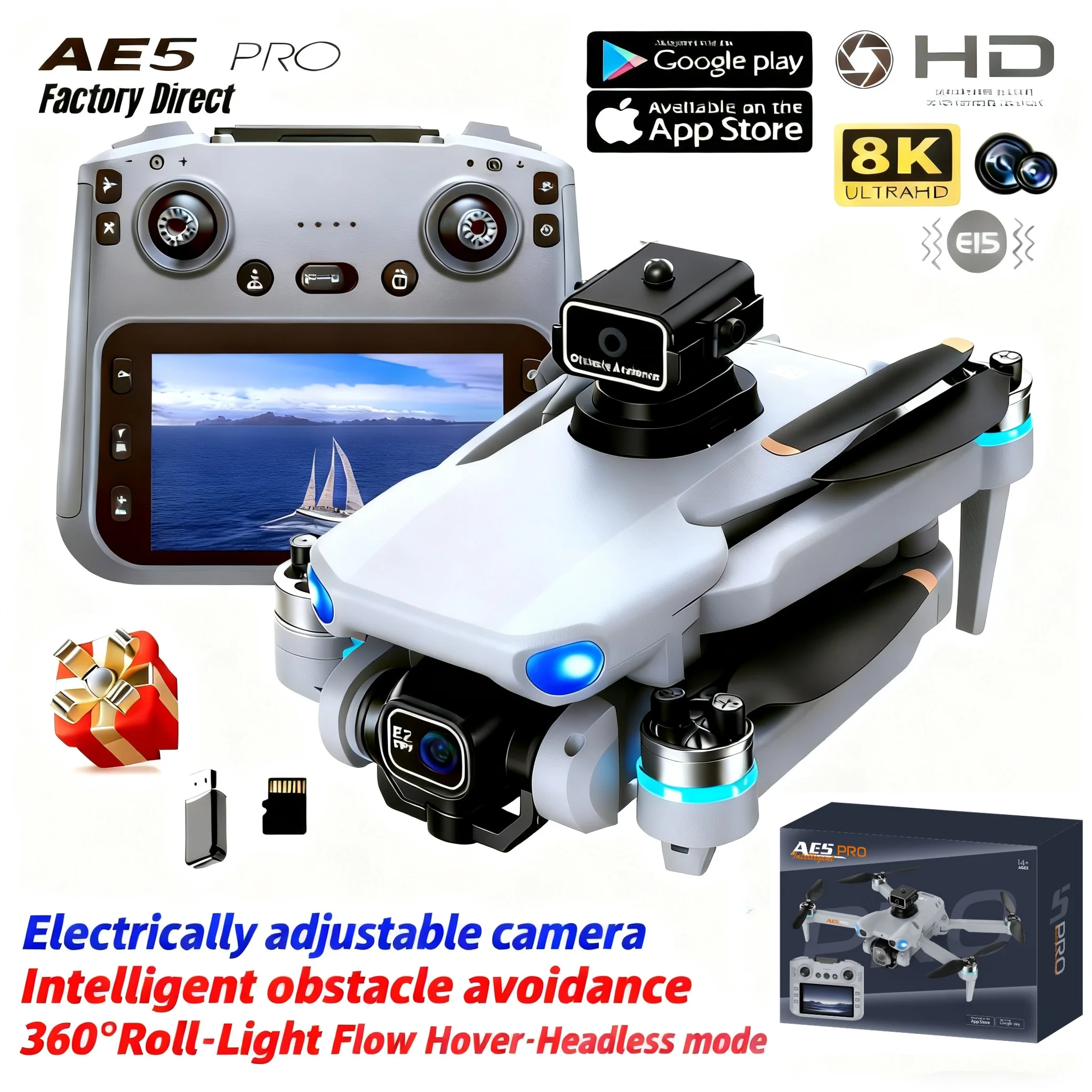 طائرة بدون طيار AE5 Pro بدقة 8 - مراجعة Drone Video Production وسعره